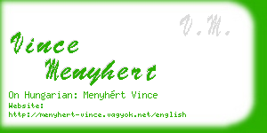 vince menyhert business card