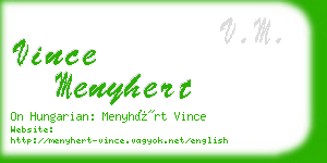 vince menyhert business card